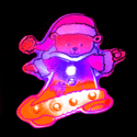Flashing Christmas Badge - Santa Bear - Pack of 25