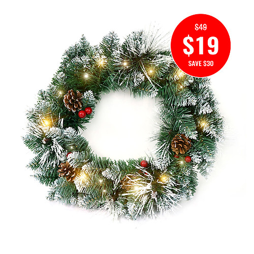 Snow Frosted Christmas Wreath Christmas Wreaths Buy 